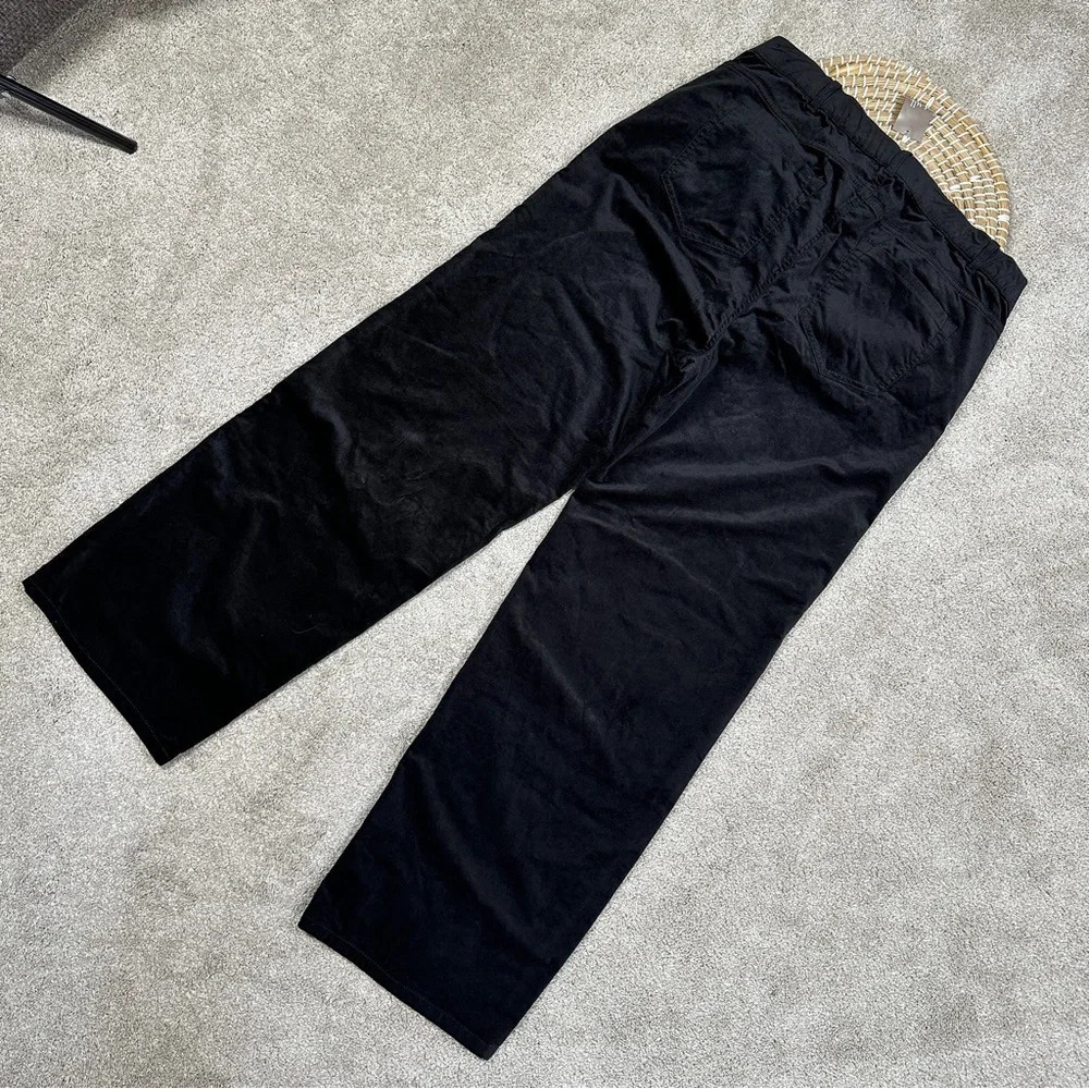 NEW J. Jill Velveteen High Rise Full Straight Leg Pants in Black Size 16 - Picture 6 of 16